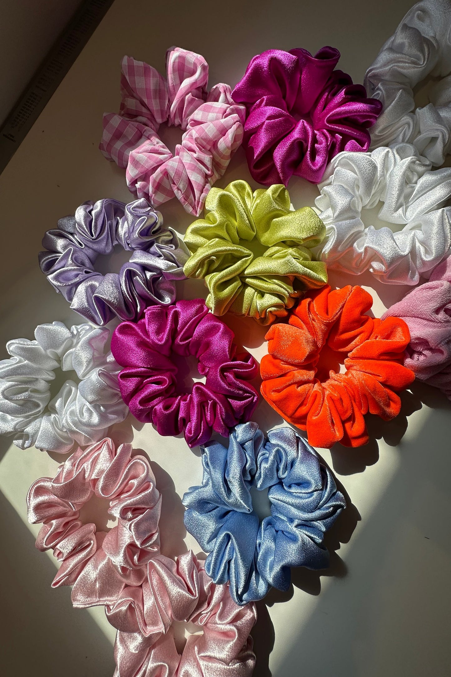 Satin scrunchies (2 for £14)