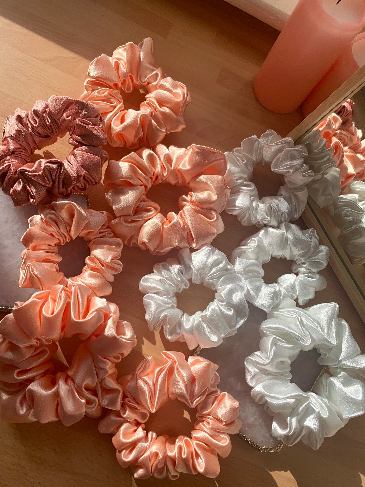 Satin scrunchies (2 for £14)