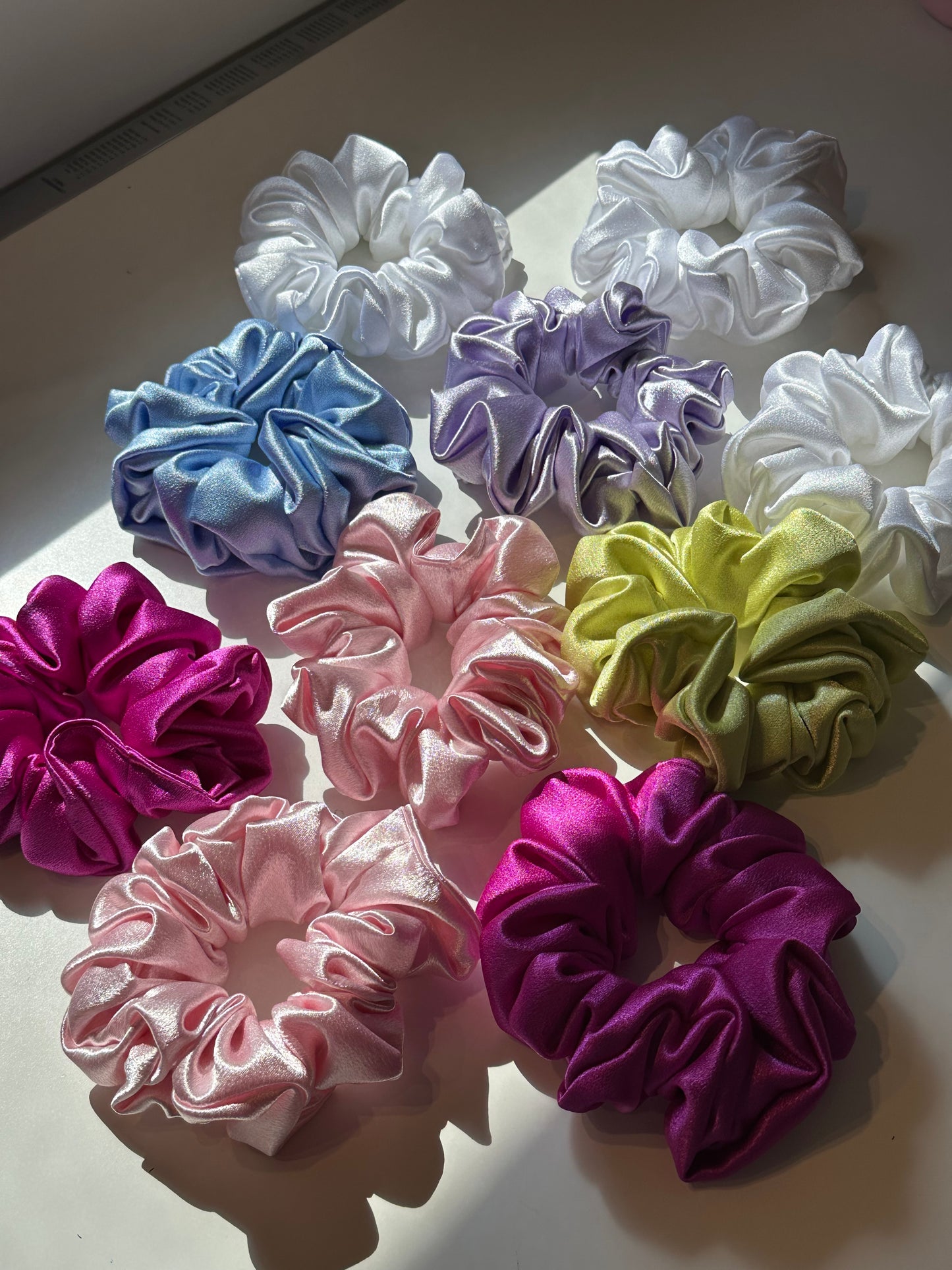 Satin scrunchies (2 for £14)