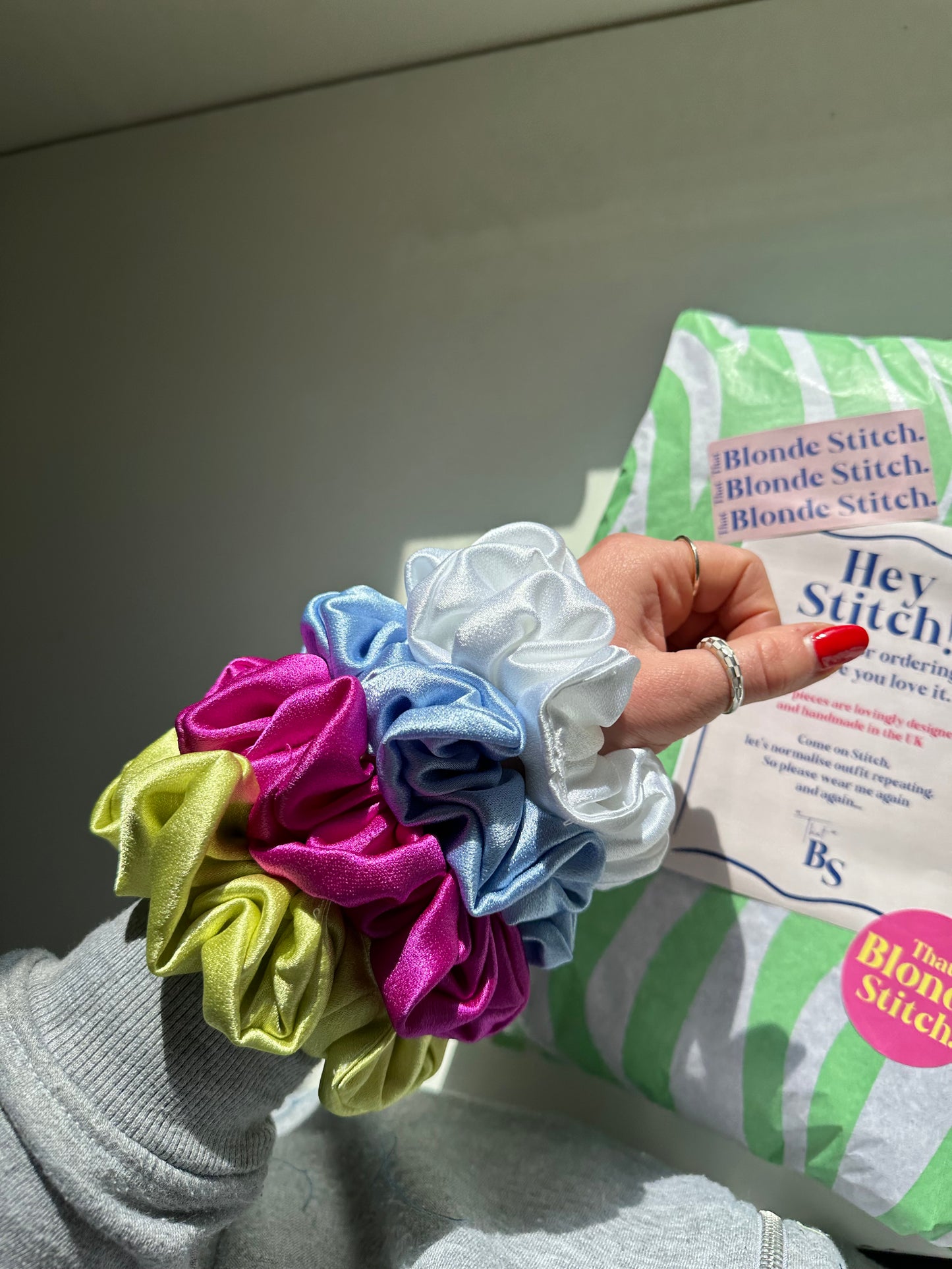 Satin scrunchies (2 for £14)