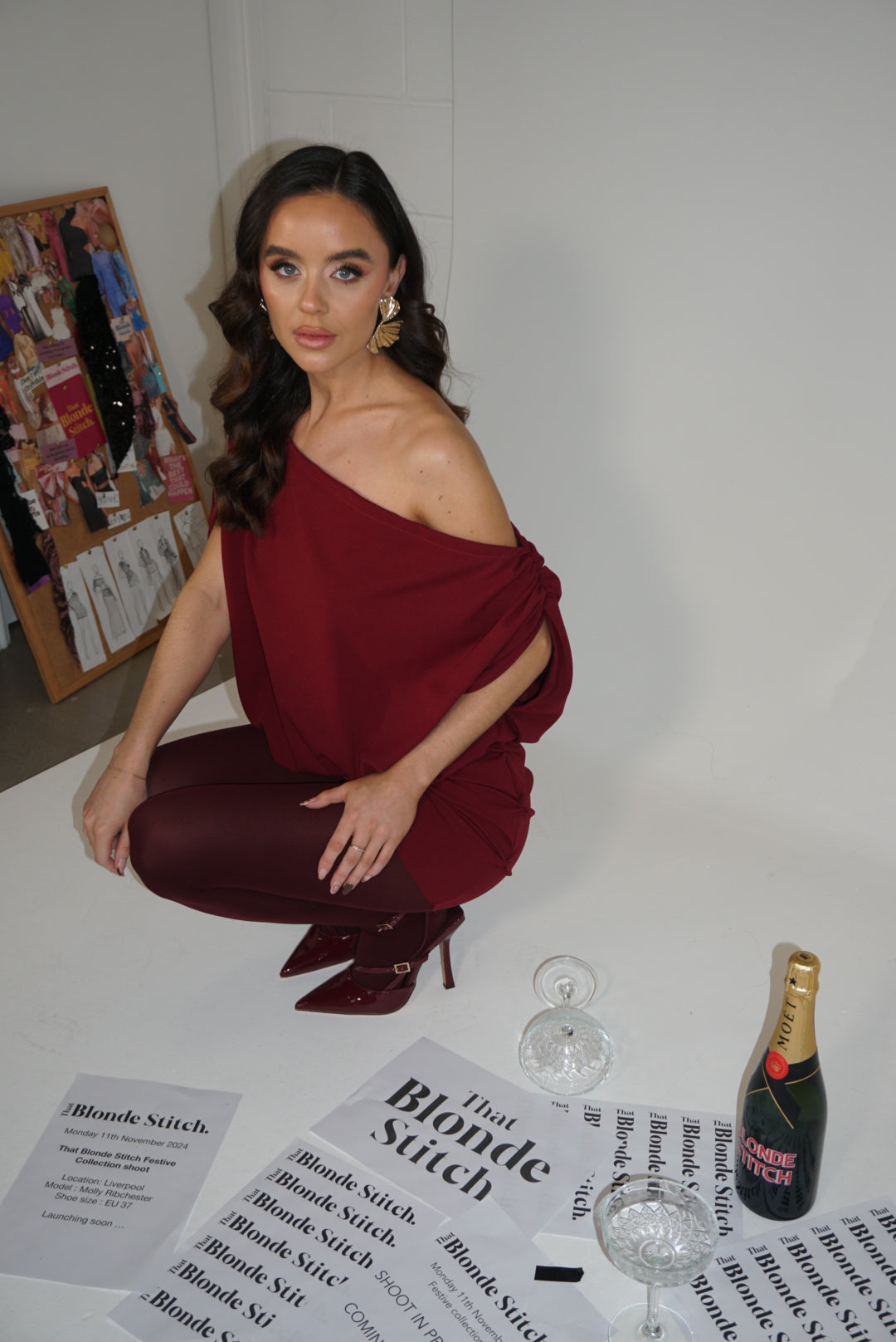 Louise Dress Burgundy size small SAMPLE