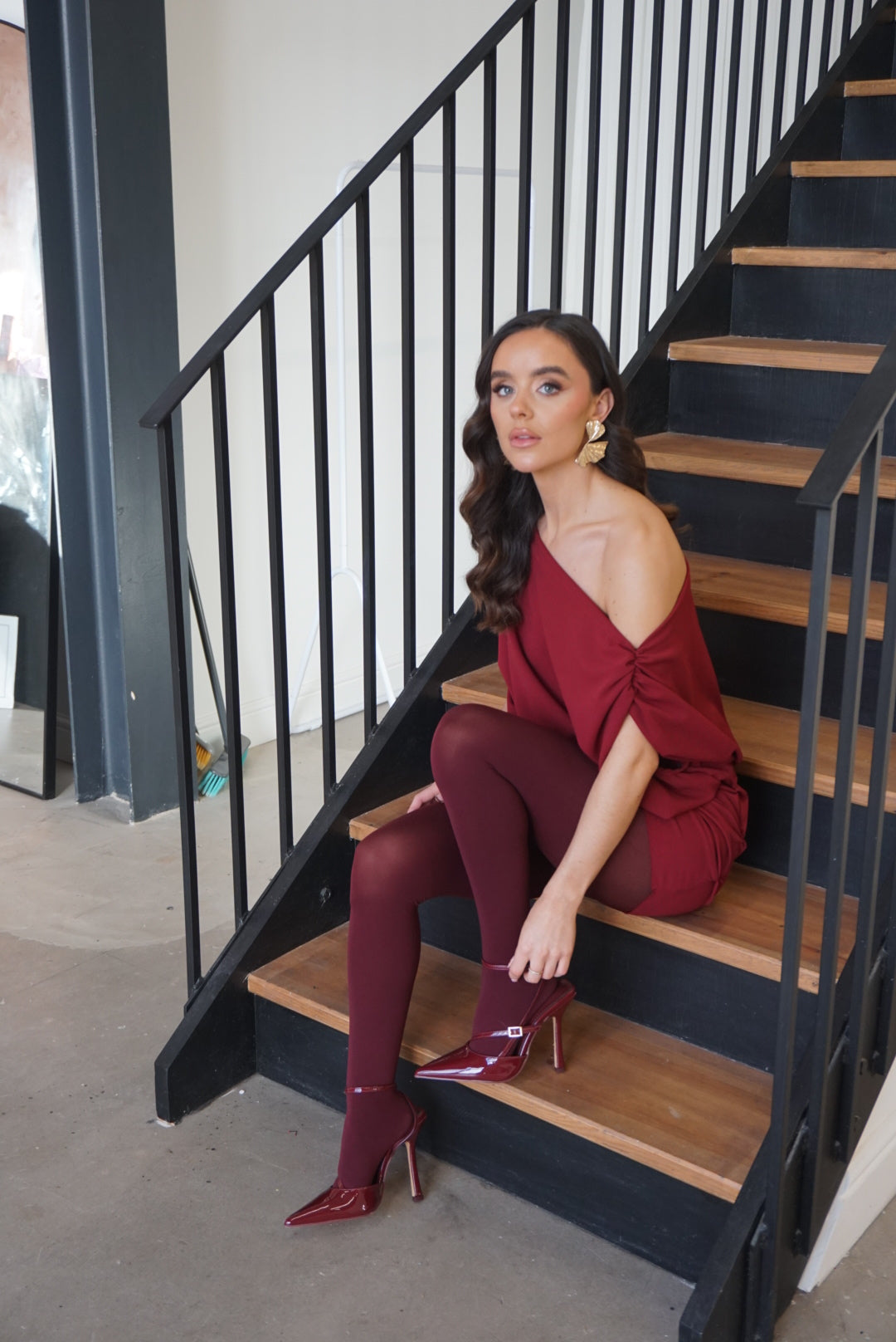 Louise Dress Burgundy size small SAMPLE