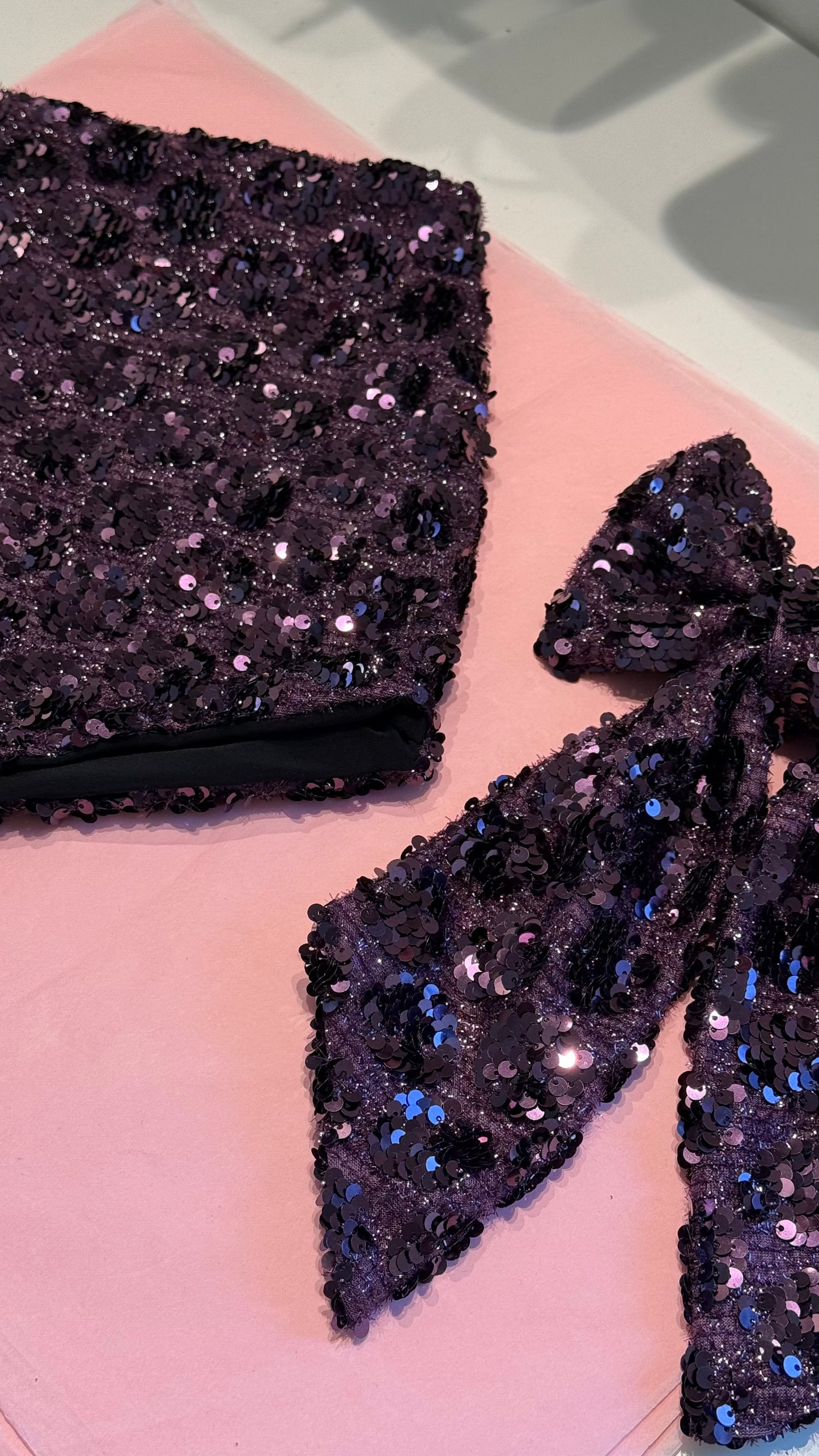 Sequin mini short & matching bow size small SAMPLE