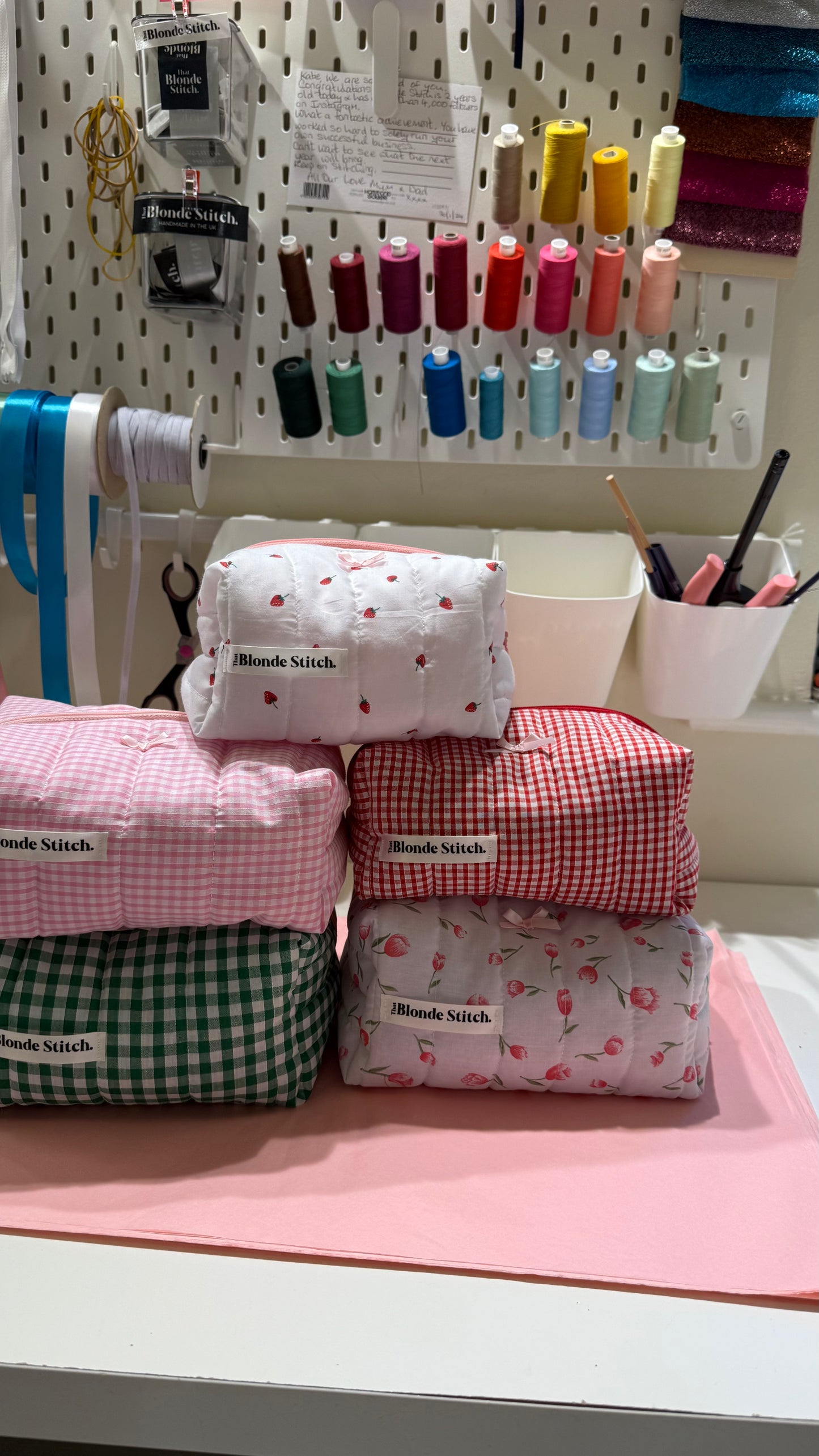 Quilted makeup bag - Tulip print