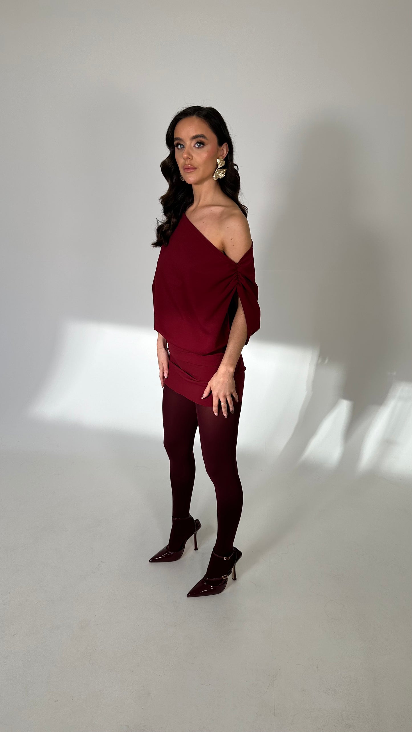 Louise Dress Burgundy size small SAMPLE