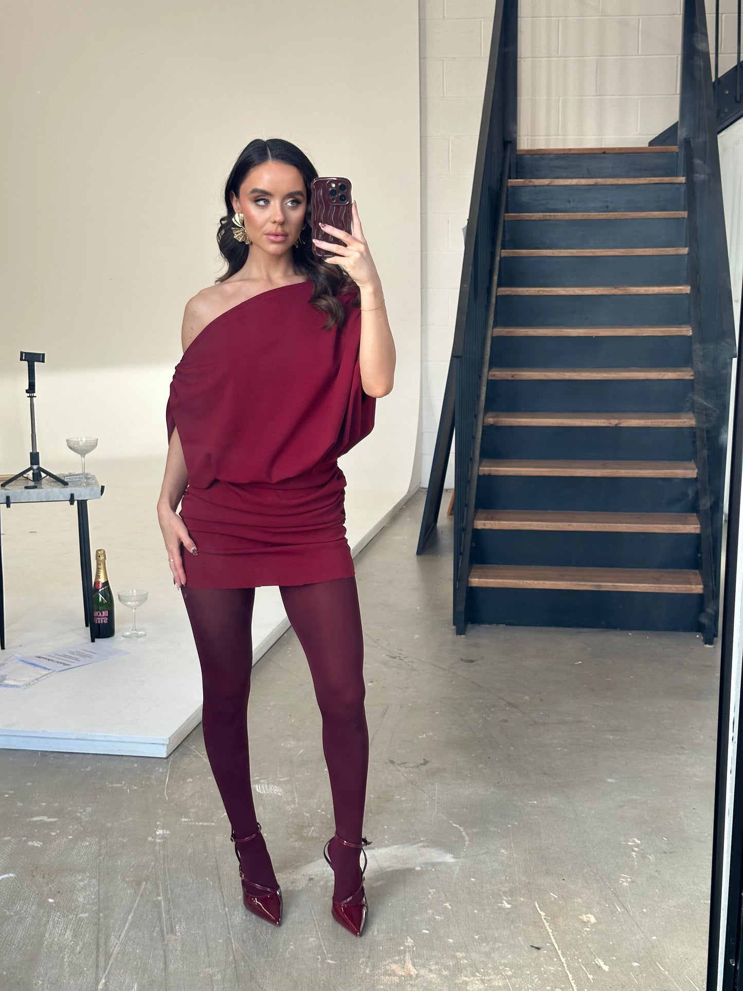 Louise Dress Burgundy size small SAMPLE