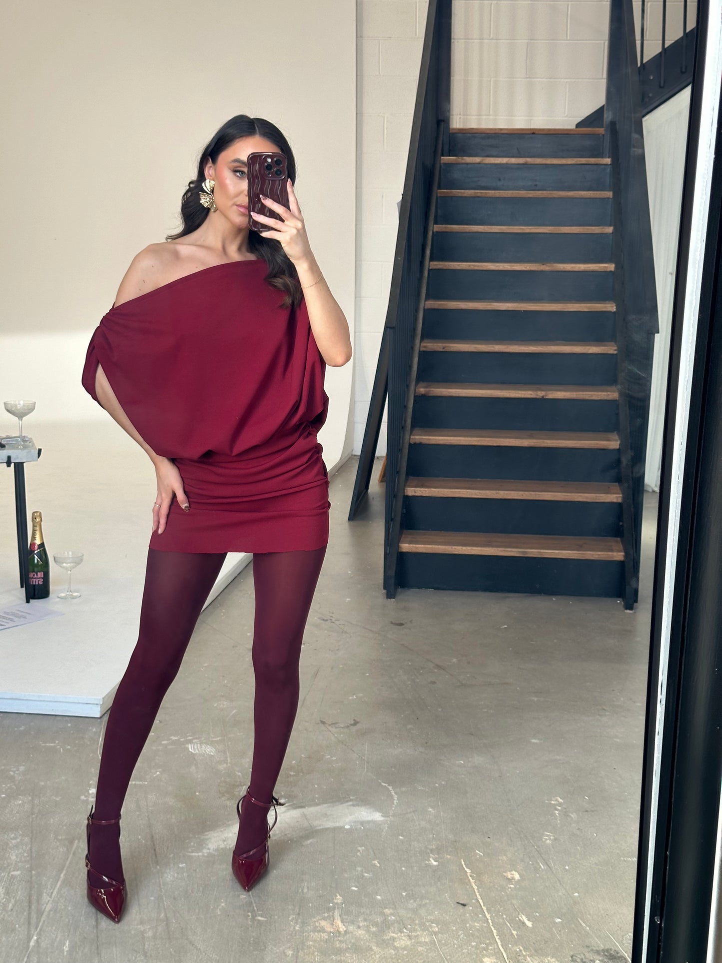 Louise Dress Burgundy size small SAMPLE