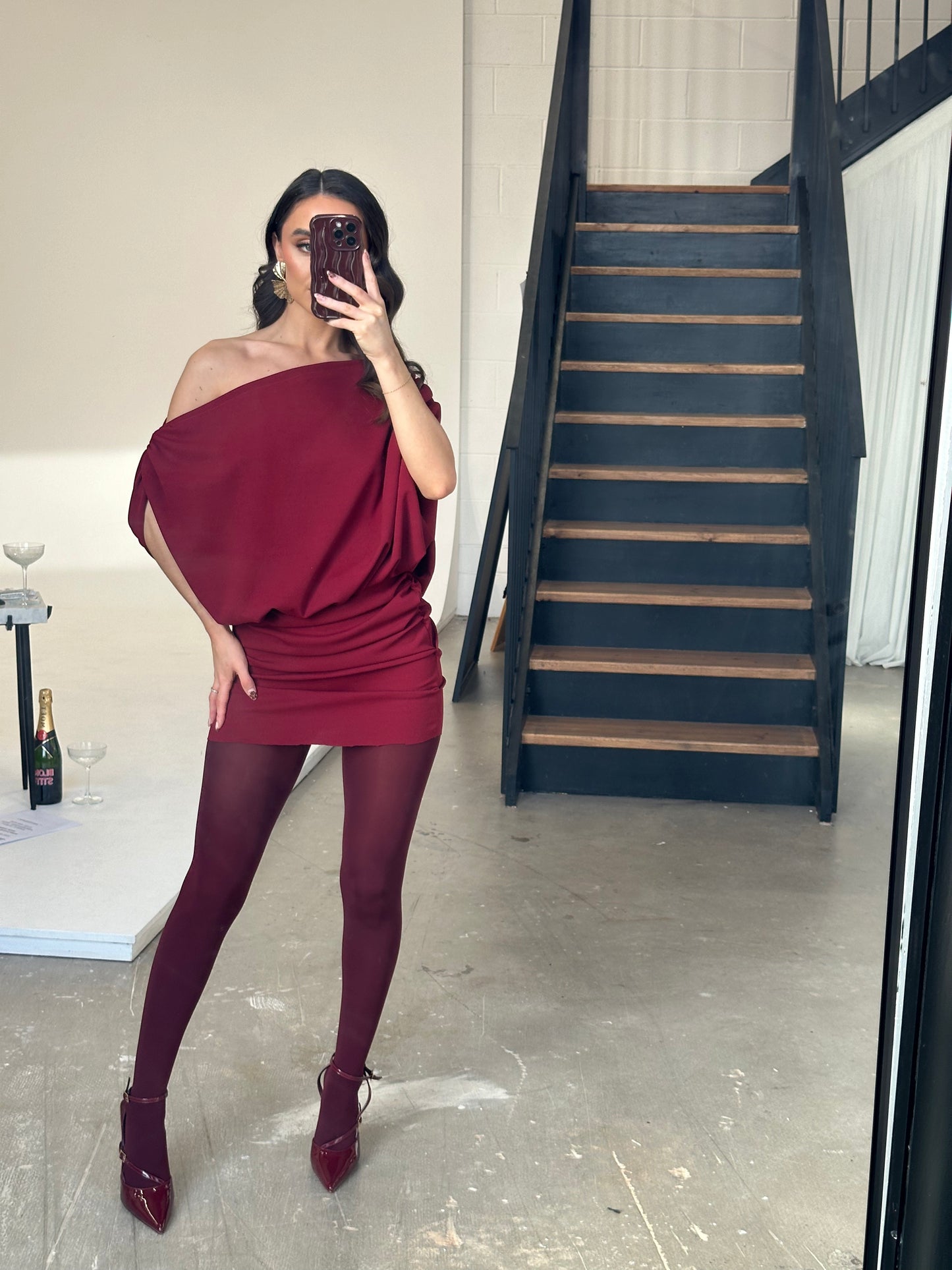 Louise Dress Burgundy size small SAMPLE