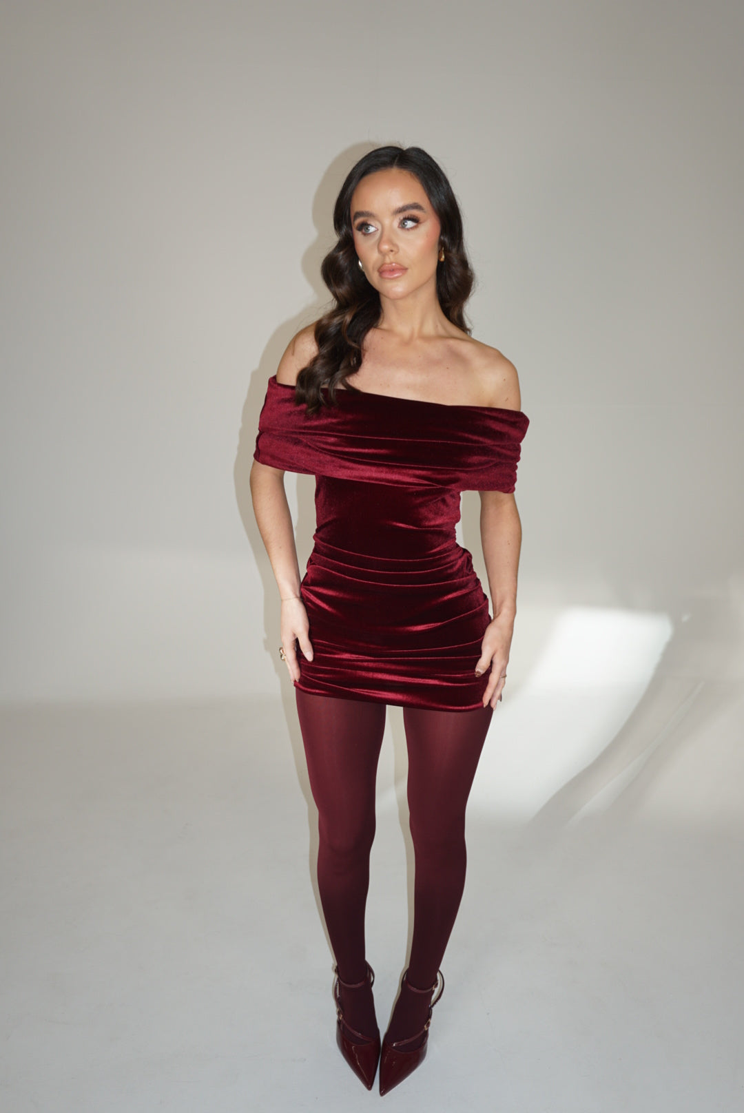 Sandy dress burgundy