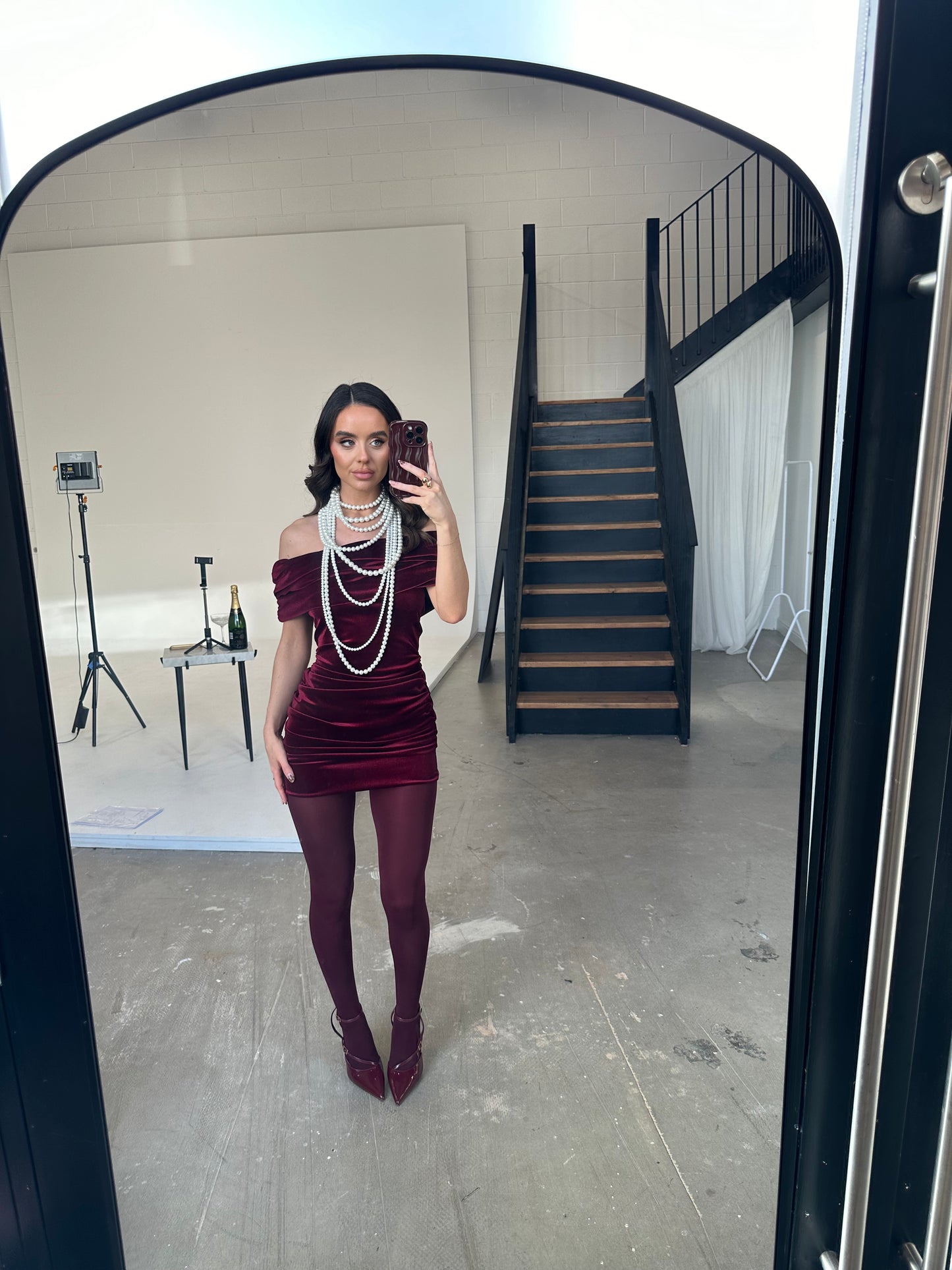 Sandy dress burgundy