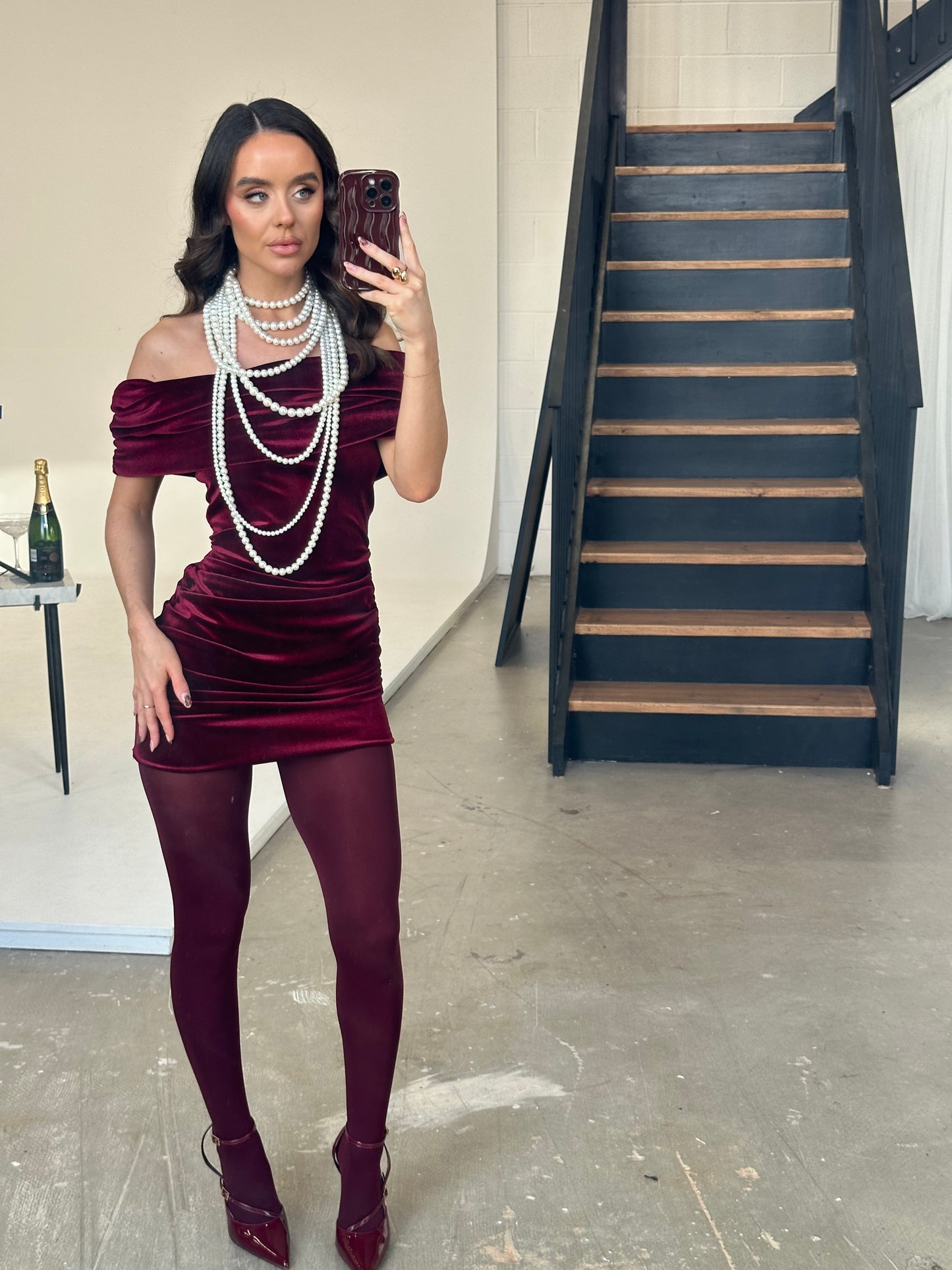 Sandy dress burgundy